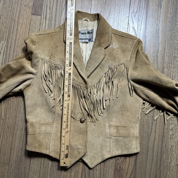 Pioneer Wear Suede Leather Fringe Jacket Vintage Western Ladies SZ 12 COWGIRL - Picture 6 of 16